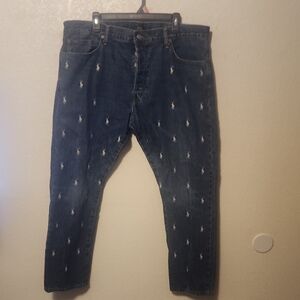 Ralph Lauren Dark Blue Relaxed Jeans with Embroidery
